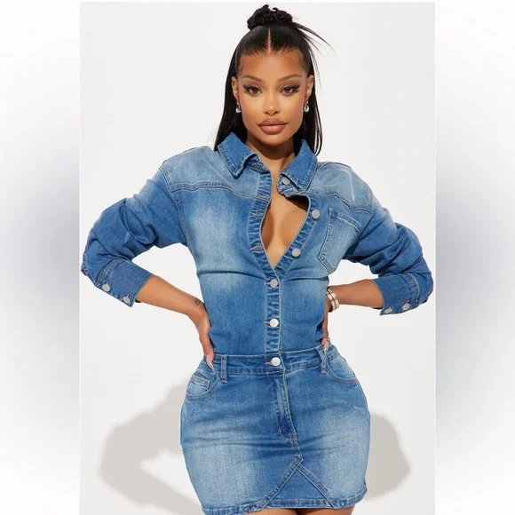 Belleville Denim Mini Dress - Picture 2 of 4